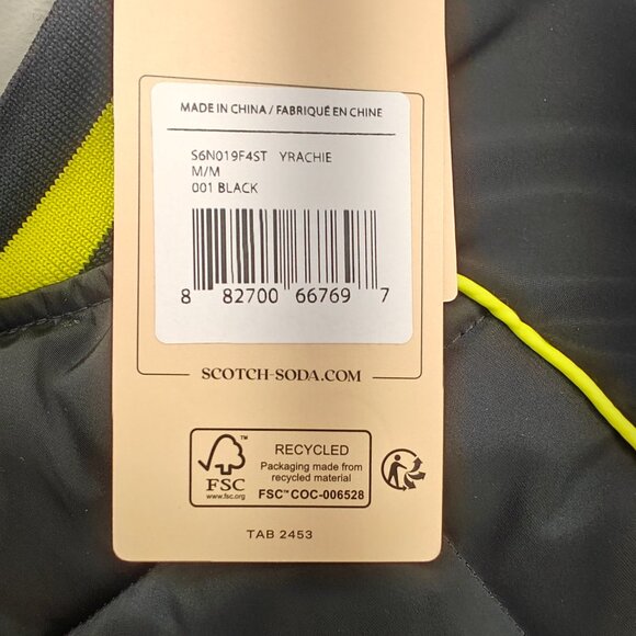 Scotch & Soda Quilted Jacket Men Medium Yratchie Varsity Bomber Water Repellant - Picture 8 of 15